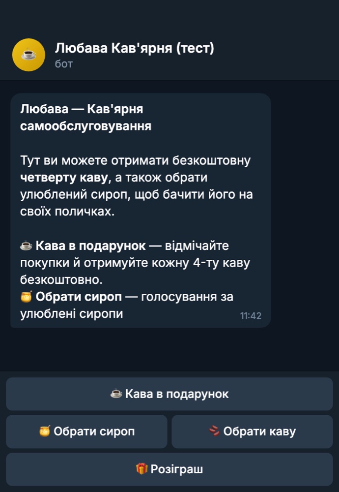 Головне меню бота